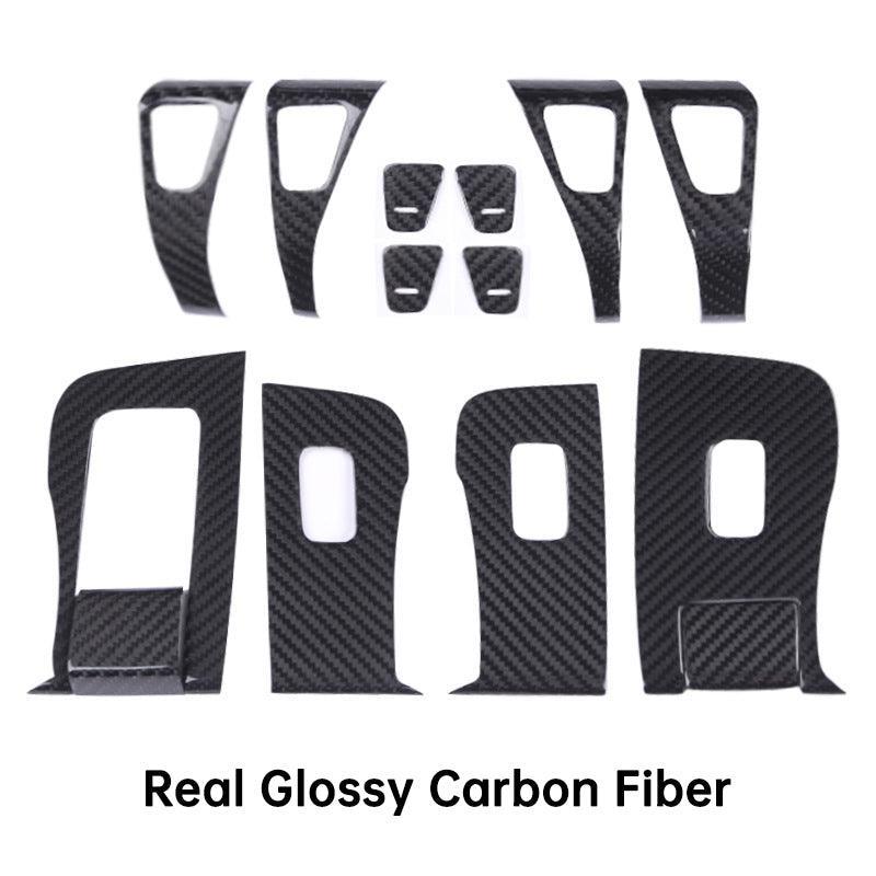 High-Quality Carbon Fiber Door Switch Covers for Tesla Model 3 and Model Y (Set of 12) - Evooor