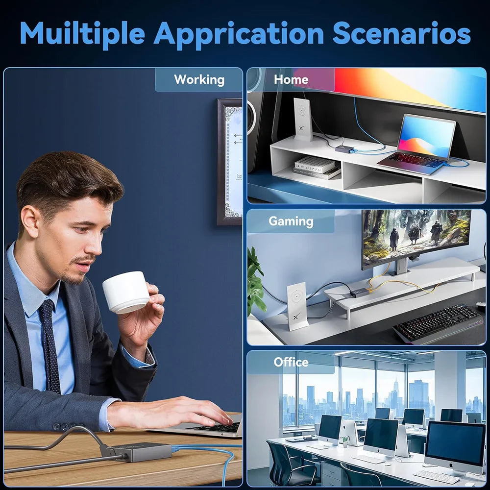 Dual RJ45 Ethernet Adapter for Improved Connectivity with Starlink Gen 2 - Dual-Port Wired Network Connection Device - Evooor