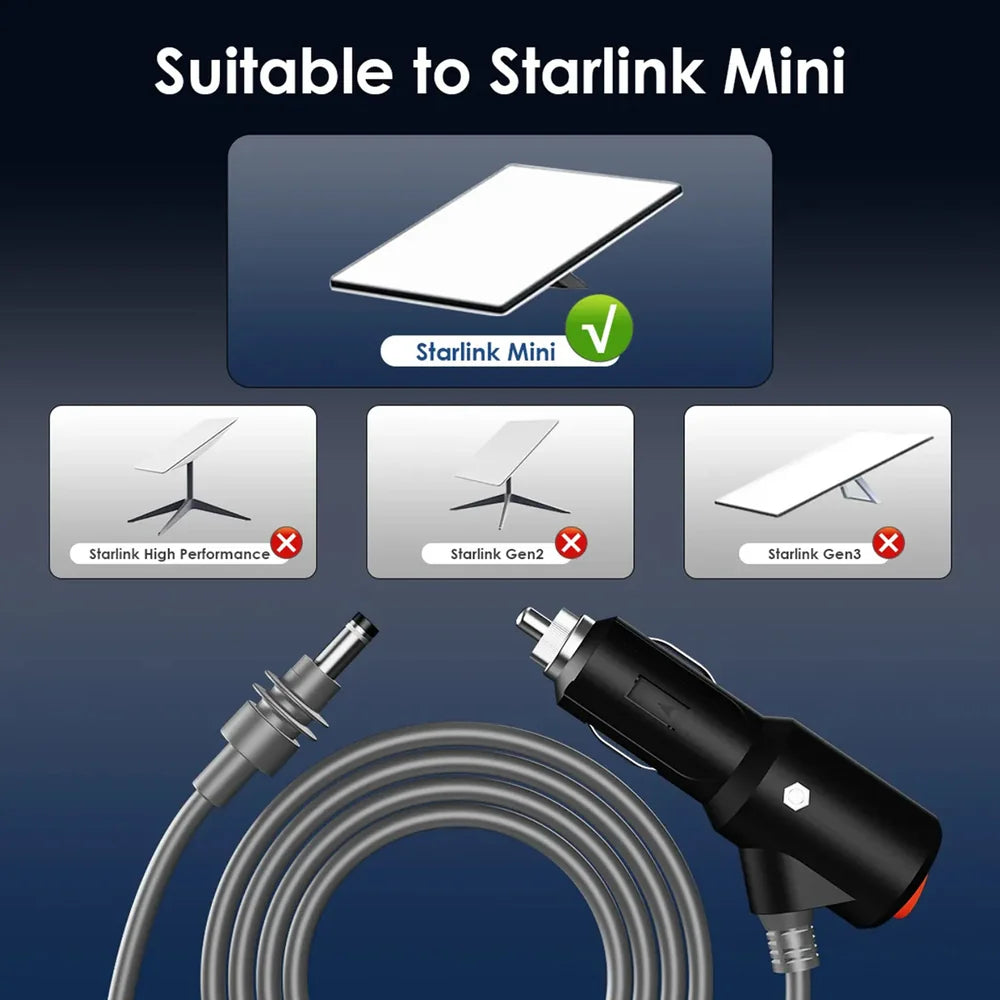 DC Power Cable with Switch for Starlink Mini Car Device - Evooor