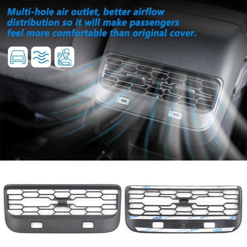 Tesla Model 3/Y Rear Seat Air Vent Deflector Shield Cover - Increase Airflow and Reduce Dust - Evooor