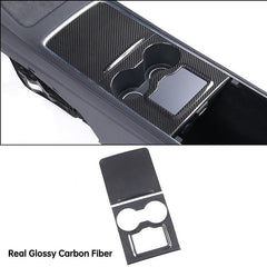 [Real Carbon Fiber] Model 3/Y Center Console Overlays With Key Card Slot (Gen. 2) for Tesla(2021-2023)