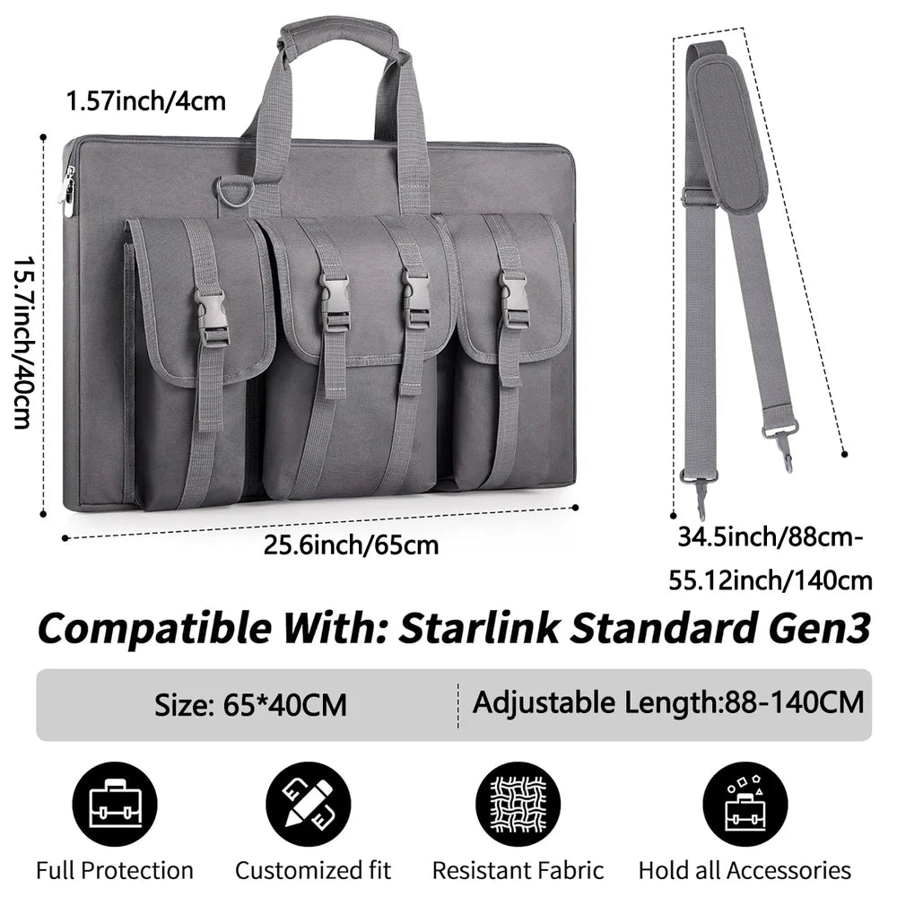 Sturdy Travel Case for Starlink Gen 3 with Room for Dish and Essential Accessories - Evooor
