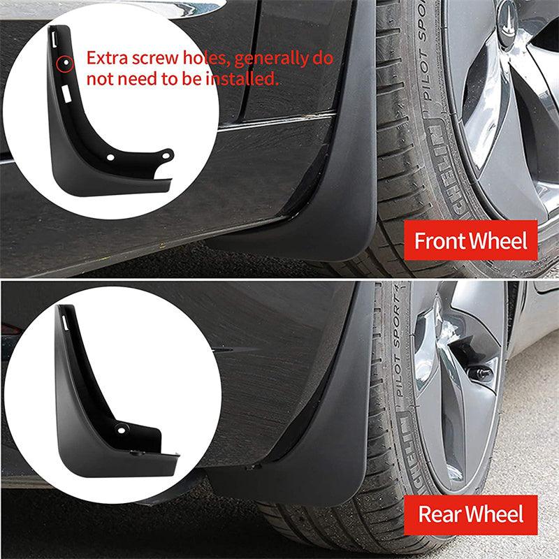 Model Y Mudflaps Splash Guards MudGuards Mud Flaps Fender Car Protect 4 PCS for Tesla (2020-2023) - Evooor