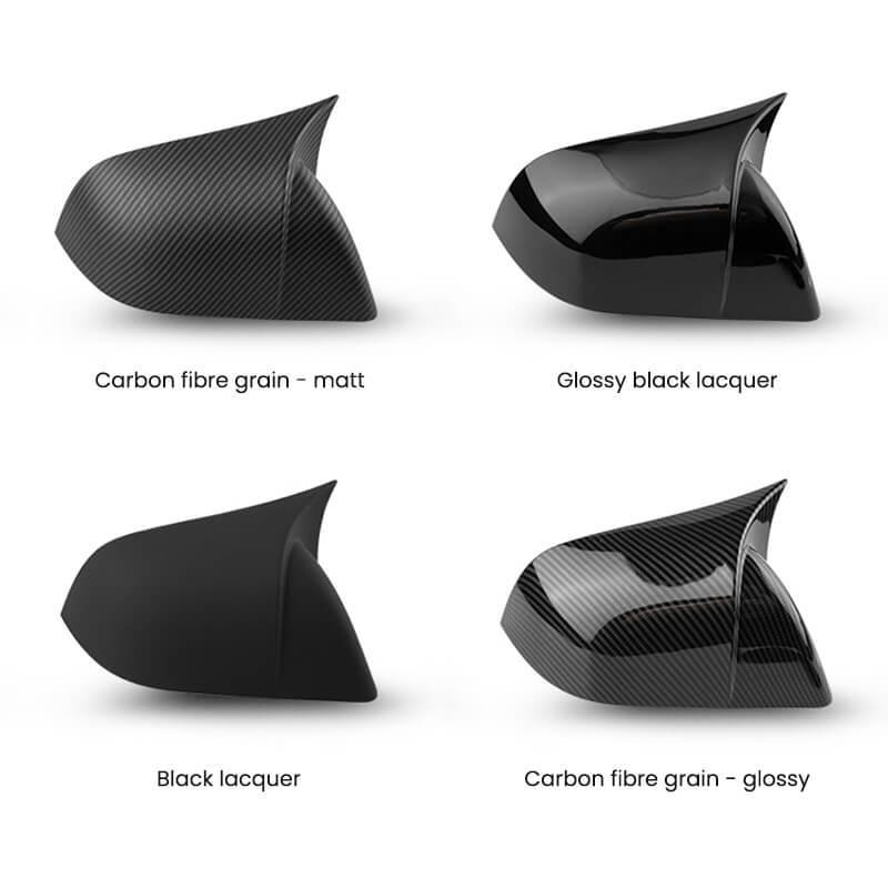 Carbon Fiber Mirror Caps with GT Style for Tesla Model 3 - Premium ABS Material, Pair (2017-2024) - Evooor