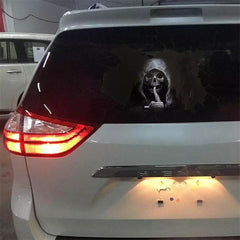 Tesla Model3/Y/S/X Ventana de coche personalizada Halloween Scary Skull Ghost Head Etiqueta de la ventana trasera