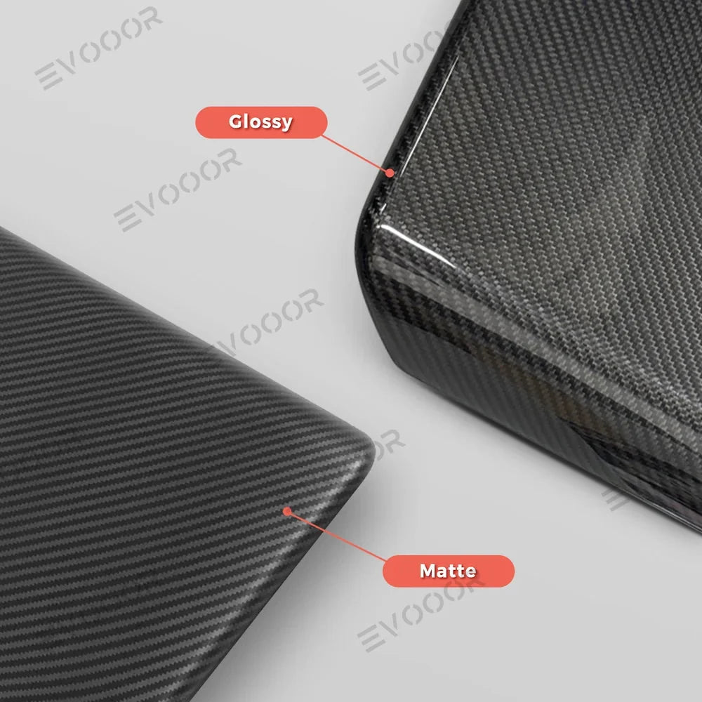 High-Quality Armrest Cover with Genuine Carbon Fiber for Tesla Model Y - Fits Juniper 2025+ Model Year