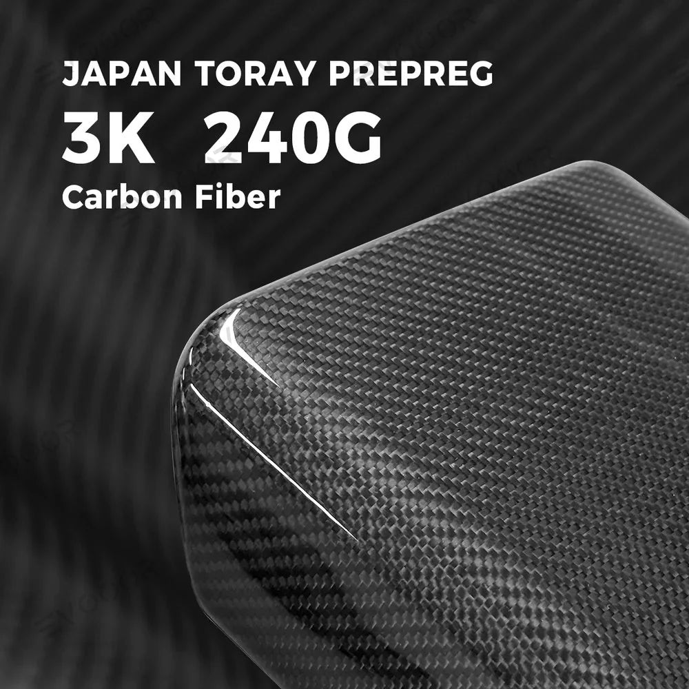 High-Quality Armrest Cover with Genuine Carbon Fiber for Tesla Model Y - Fits Juniper 2025+ Model Year