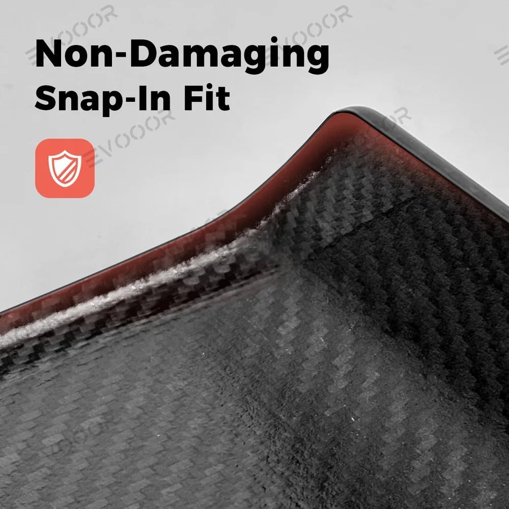 High-Quality Armrest Cover with Genuine Carbon Fiber for Tesla Model Y - Fits Juniper 2025+ Model Year