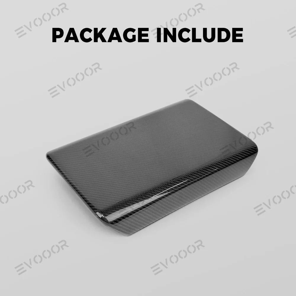 High-Quality Armrest Cover with Genuine Carbon Fiber for Tesla Model Y - Fits Juniper 2025+ Model Year