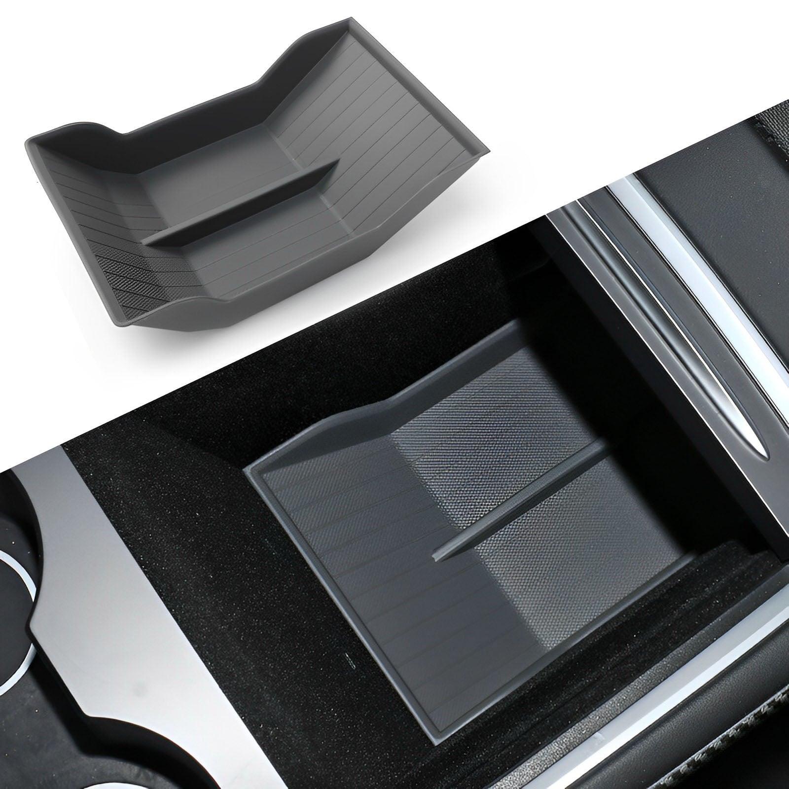 Model 3/Y Center Console Storage Box Rubber Mat for Tesla(2021-2023) - Evooor