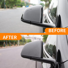 Tesla Model Y Side Door Mirror Cover (Carbon Fiber Pattern ABS) (1 pair) (2020-2023)