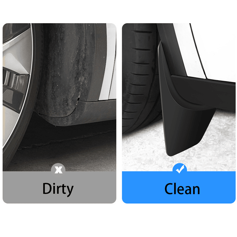Tesla Model 3/Y Mud Flaps- Splash Guards (2021-2023)NO Need to Drill Holes, Front/Rear Splash Mudguard - Evooor