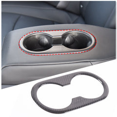 <tc>Model</tc> 3 fundas para portavasos de asiento trasero de fibra de carbono real para Tesla (2017-2023)