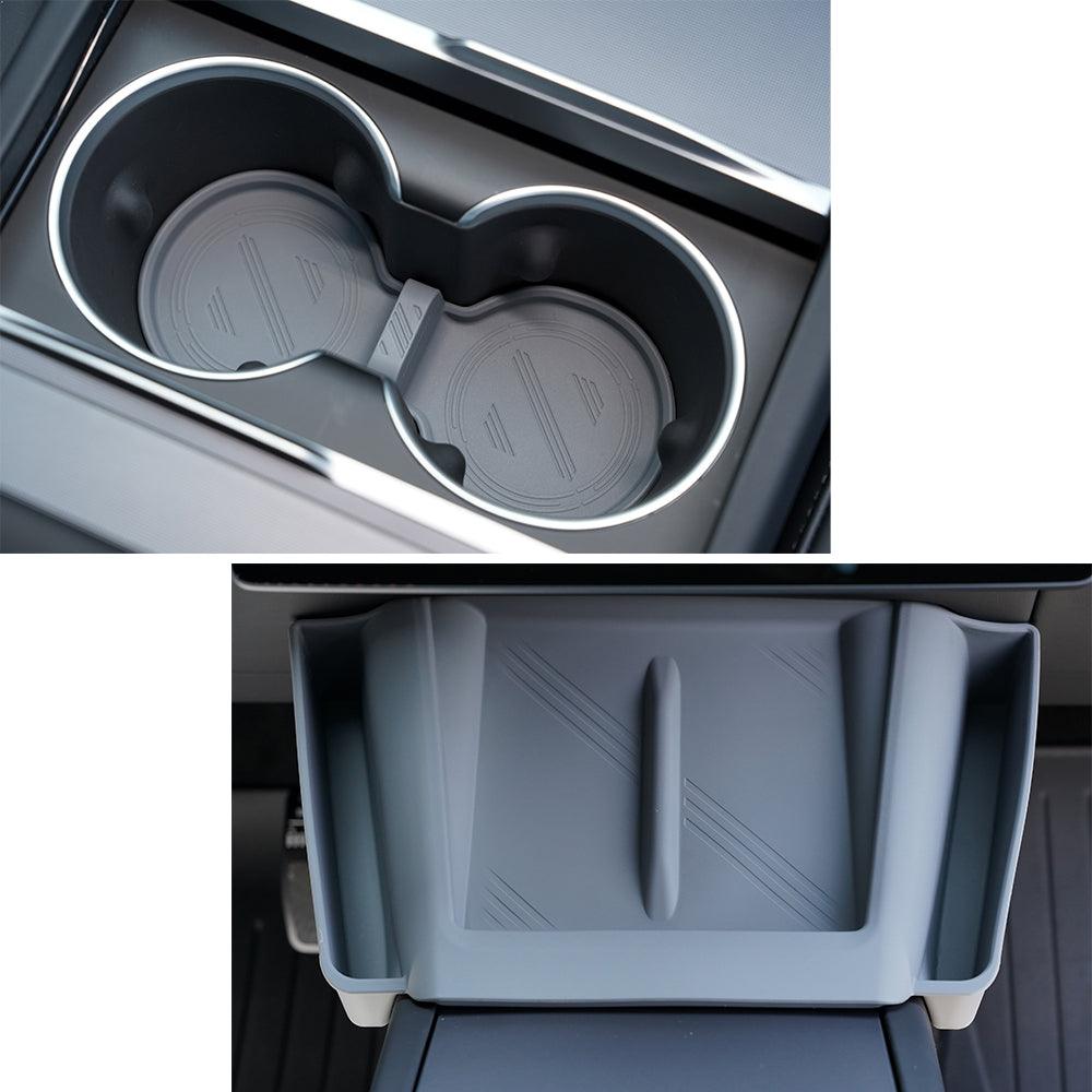 2024 Tesla Model 3 Highland Center Console Organizer Tray Designed For Armrest Storage Box Cup pad Wireless charging pad Set - Evooor