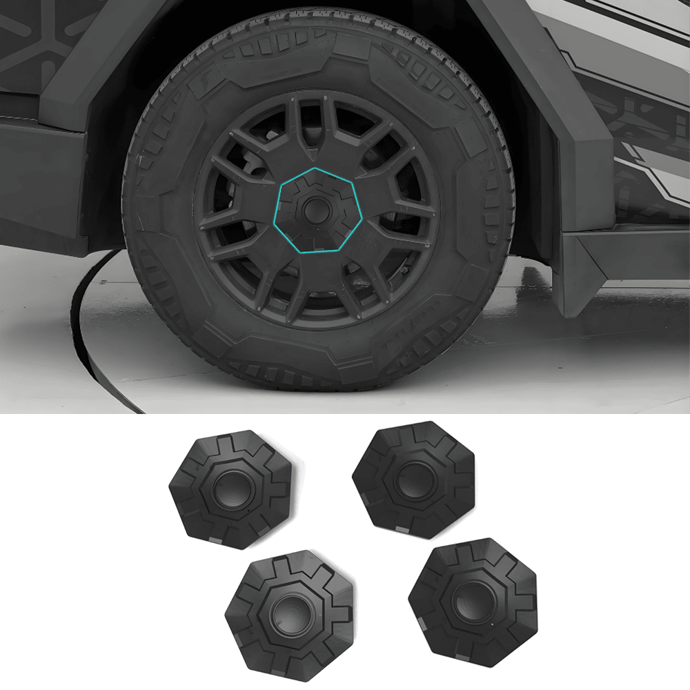 Center Hub Caps Lug Nut Heptagonal Covers for Tesla Cybertruck (4 Pcs) - Evooor