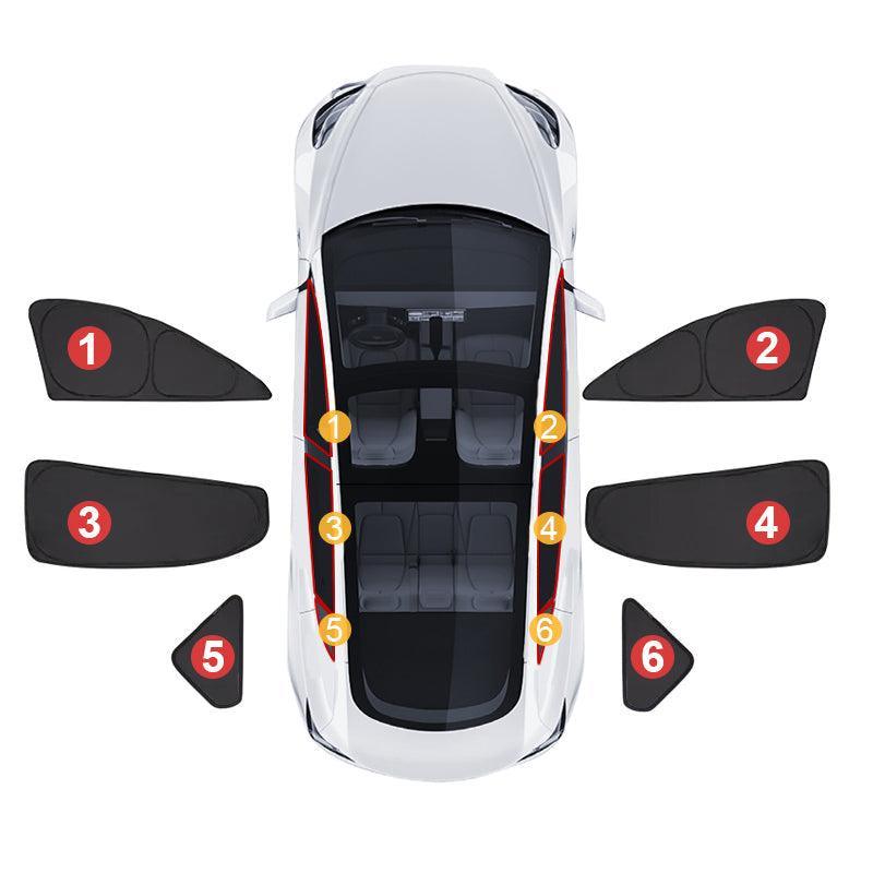 Privacy and Thermal Insulated Sunshades Curtains for Tesla Model 3(2017-2024) Sun Visor(fit for 2024 Model 3 Highland) - Evooor