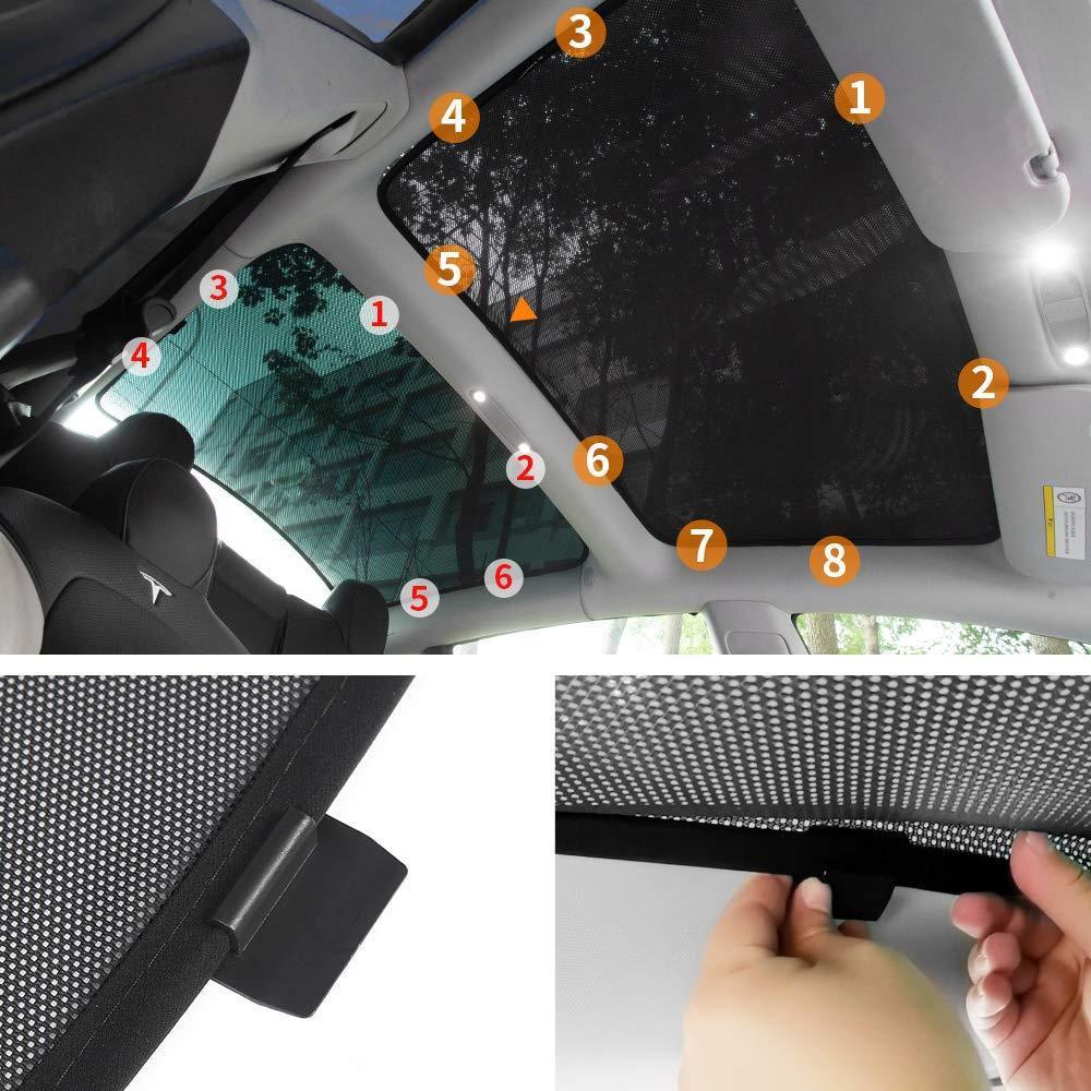 Model 3 Glass Roof / Sunroof Sunshade for Tesla(2017-2020) Sun Visor Accessories - Evooor