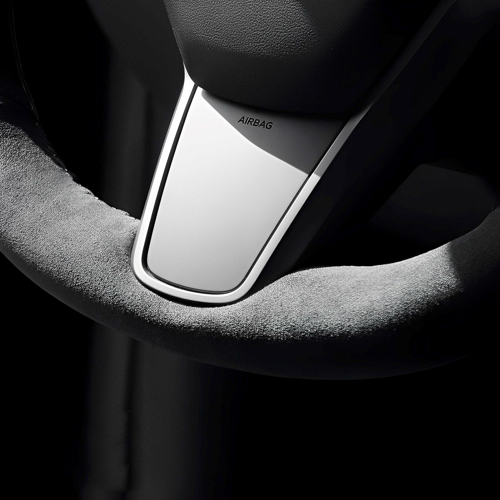 Model 3/Y Alcantara Hand Stitch Steering Wheel Cover for Tesla - Evooor