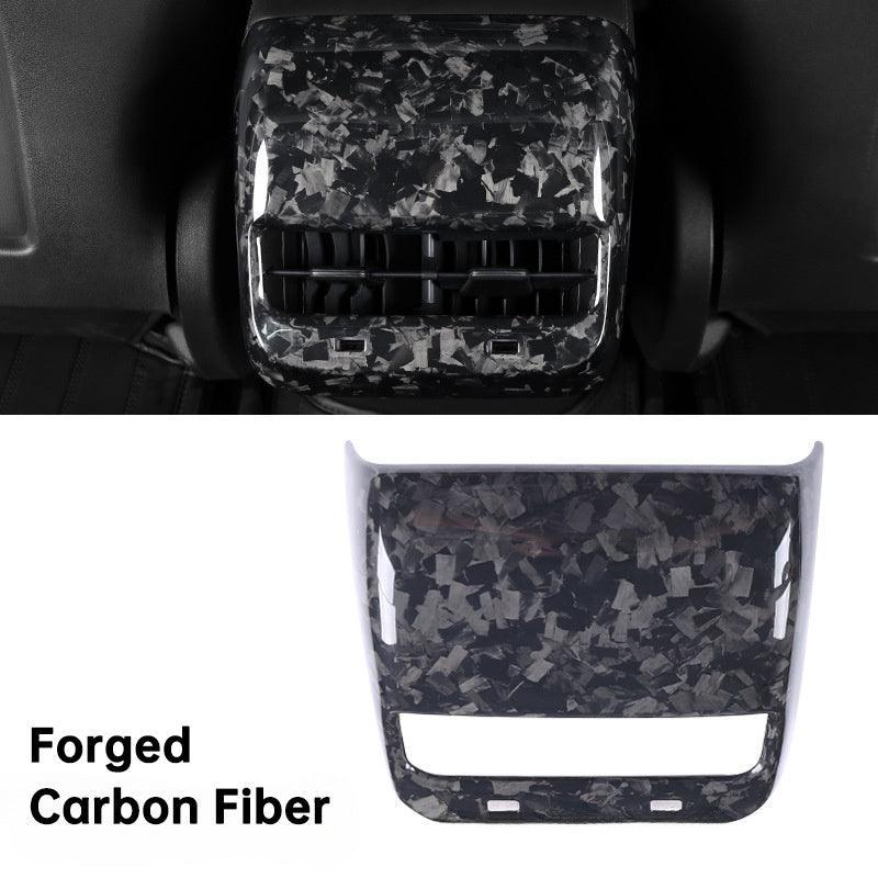 [Real Carbon Fiber] Tesla Model 3/Y Backseat Vent Overlay, Center Console Wrap Cover (2017-2023) - Evooor