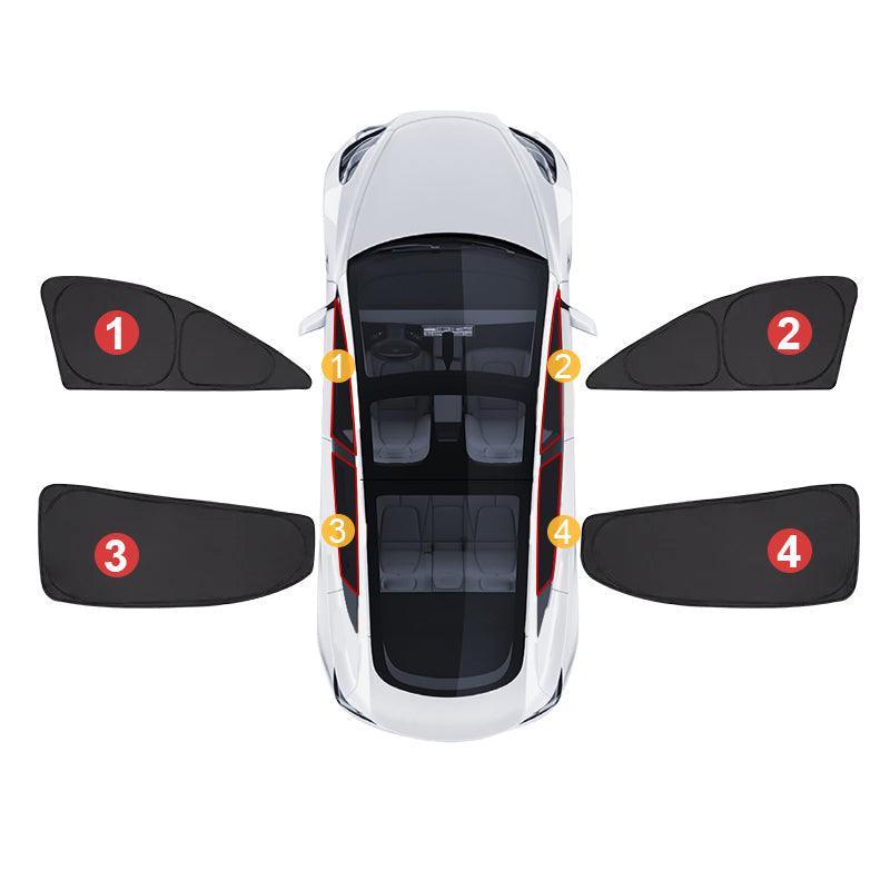 Privacy and Thermal Insulated Sunshades Curtains for Tesla Model 3(2017-2024) Sun Visor(fit for 2024 Model 3 Highland) - Evooor