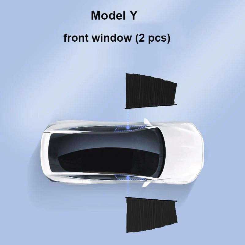 Tesla Side Window Track Slide Privacy Curtain Sunshade For Model 3/Y - Evooor