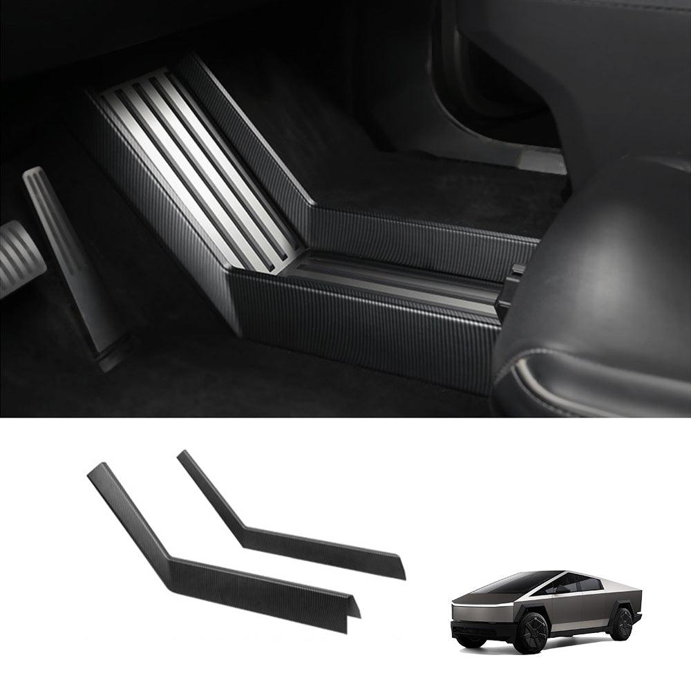 Lower Center Console Side Protective Covers (Carbon Fiber Pattern ABS) for Cybertruck - Evooor