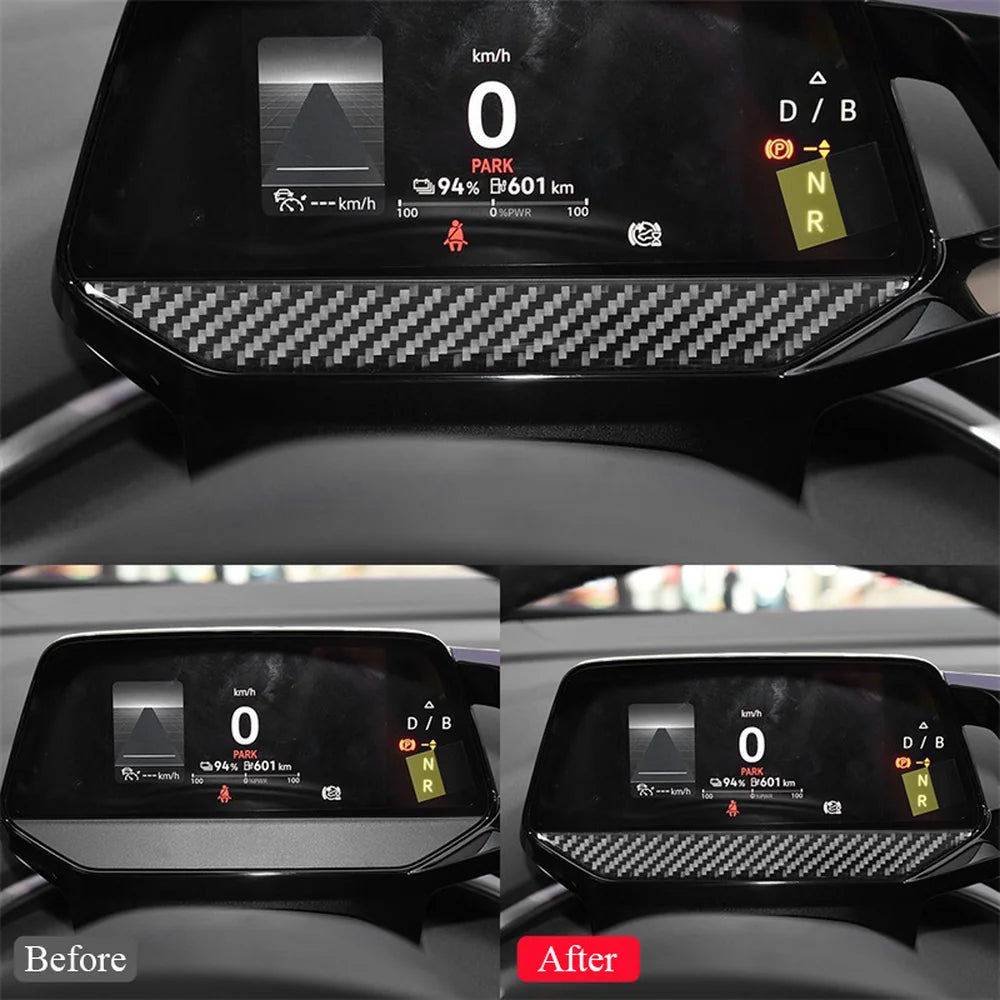 Carbon Fiber Dashboard Speedometer Trim Sticker For VW ID.4 2021+ - Evooor