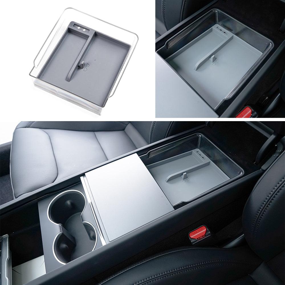 2024 Tesla Model 3 Highland Center Console Organizer Tray Designed For Armrest Storage Box Cup pad Wireless charging pad Set - Evooor