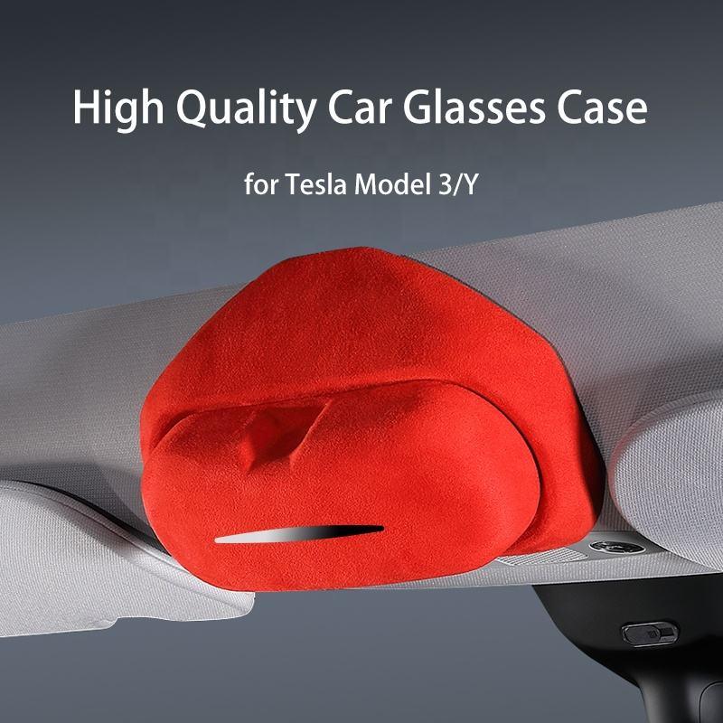 Model 3/Y Alcantara Sunglasses Storage Box for Tesla - Evooor