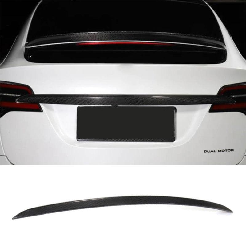 [Real Carbon Fiber] Trunk Chrome Delete Applique Tailgate Trim For Tesla Model X 2021+ (No hole style) - Evooor