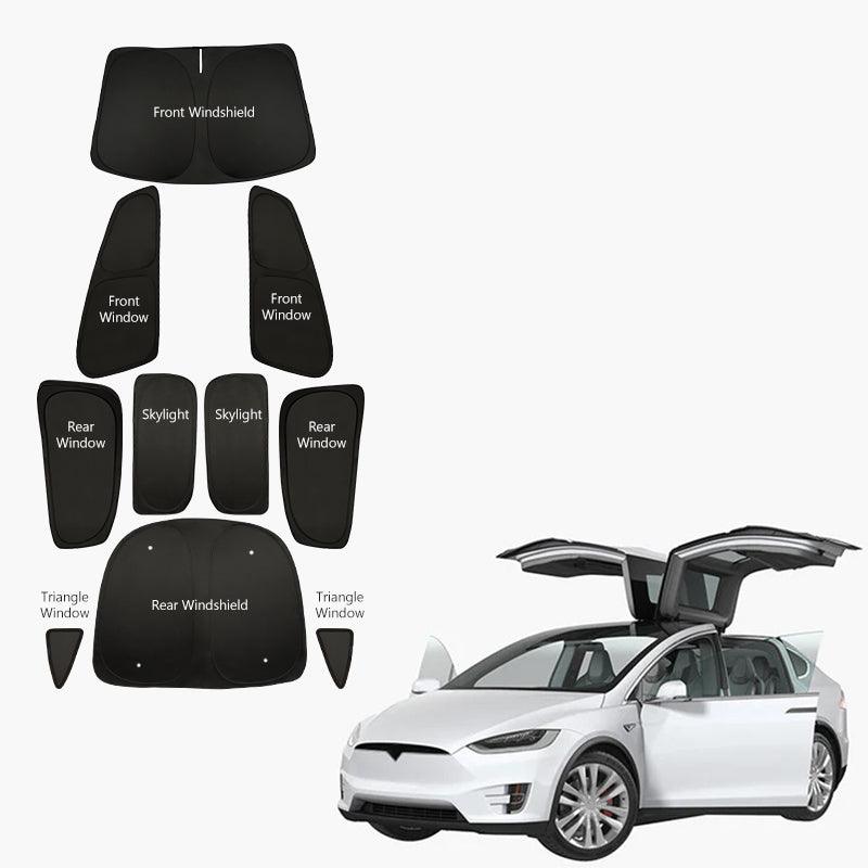 Tesla Model X(2015-2024) Privacy And Thermal Insulated Sunshades Curtains Opaque Sun Visor for Camping and Daily Use - Evooor
