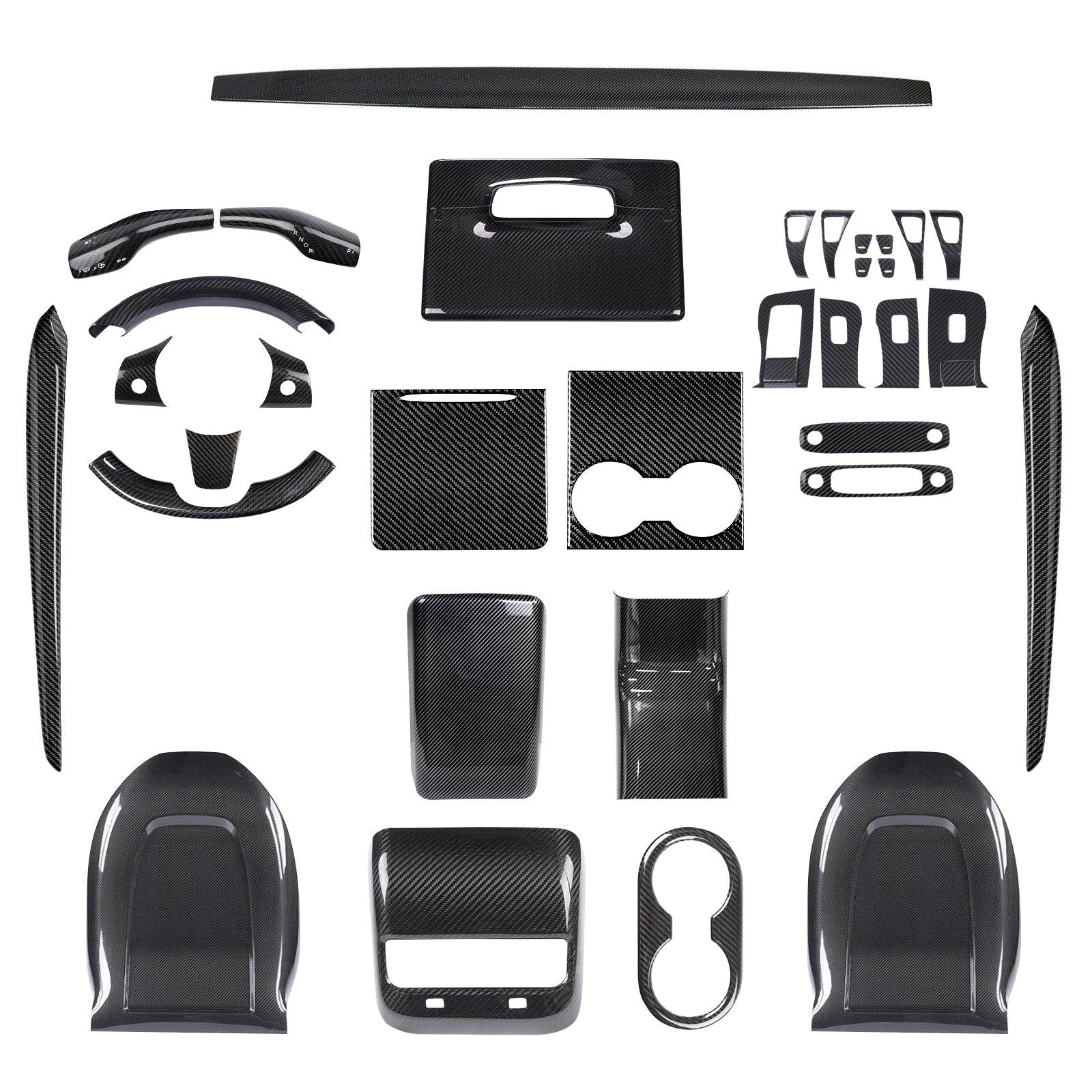 Premium Carbon Fiber Interior Trim Kit for Tesla Model 3 and Model Y - Upgrade Your Interior with High-Quality Wraps - Evooor