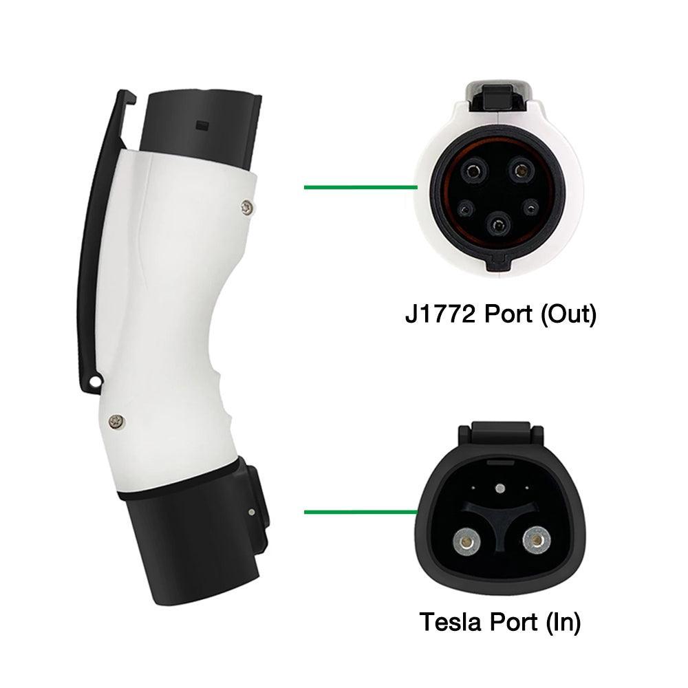 Electric Vehicle Charger Adapter for Tesla Model S/X/3/Y, 40Amp 250V AC, Level 1-2 Charging, IP44 Weatherproof Rated - Evooor