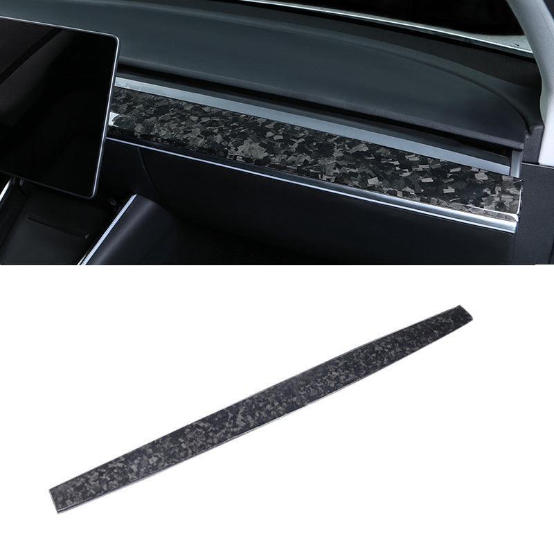 High-Quality Real Carbon Fiber Dashboard Cover for Tesla Model 3/Y - Center Console Cap for Enhanced Style and Protection (2017-2023) - Evooor