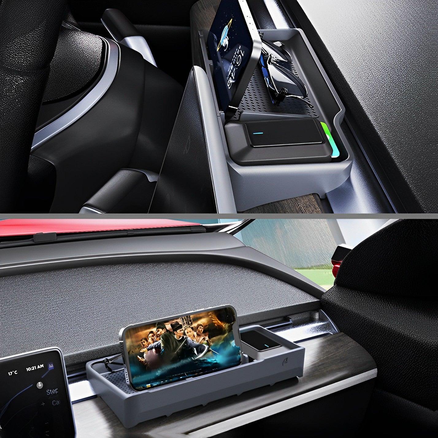 Tesla Model 3/Y Dashboard Storage Tray - Silicone Holder Organizer for Car Accessories - Evooor