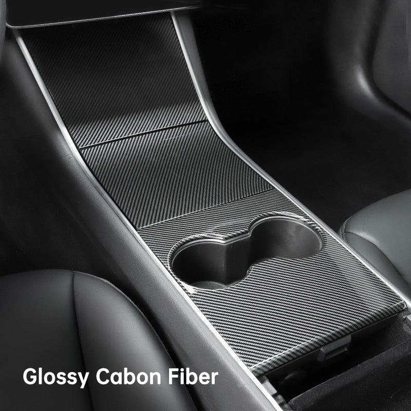 Model 3/Y Center Console Cover, Decoration Wrap Kit (Carbon Fiber Pattern ABS) (Gen.1)  for Tesla(2017-2020)