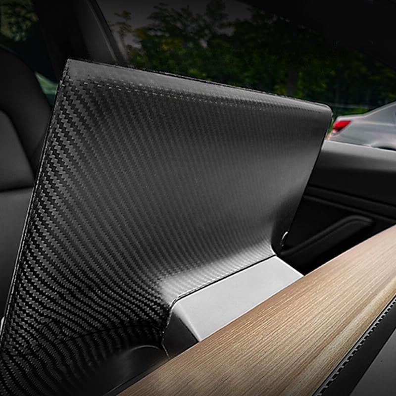 [Premium Quality] Carbon Fiber Rear Center Screen Cover Compatible with Tesla Model 3/Y (2017-2023) - Evooor