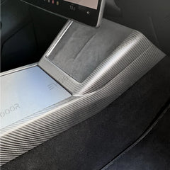 High-Quality Carbon Fiber Center Console Trim Panel for Tesla Model Y - Custom Fit with Modern Style for Juniper 2025+ Models