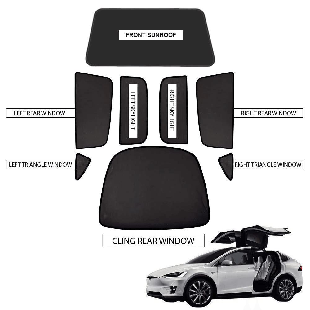 Whole Car Window & Sunroof Covercraft Dense Mesh Sunshade Kit (8 pcs) for Tesla Model X(2015-2020) Car Accesories - Evooor