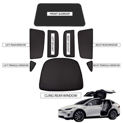 Ventana de coche entero y techo solar covercraft densa malla sombrilla kit (8 pcs) para Tesla modelo x (2015-2020) accesorios del coche