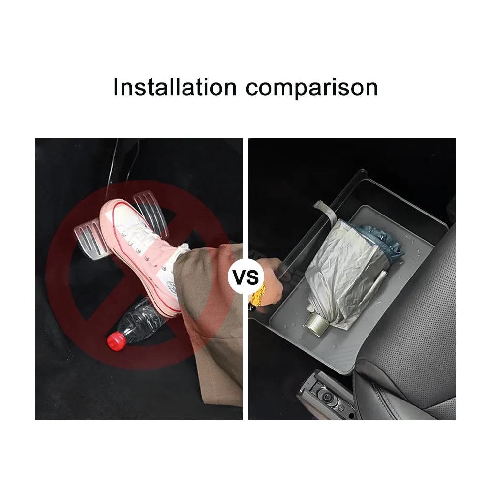 Custom Fit Underseat Organizer Tray Bin for Tesla Model X | Interior Hidden Storage Box (2022-2024) - Evooor