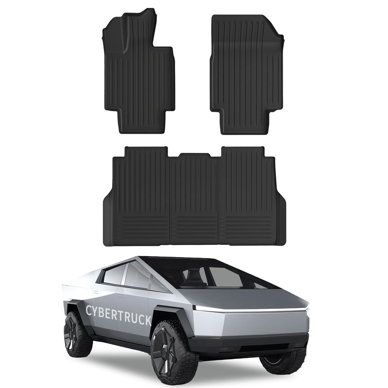 Tesla All Weather TPE Interior Floor Mats Cargo Liners Set for Cybertruck