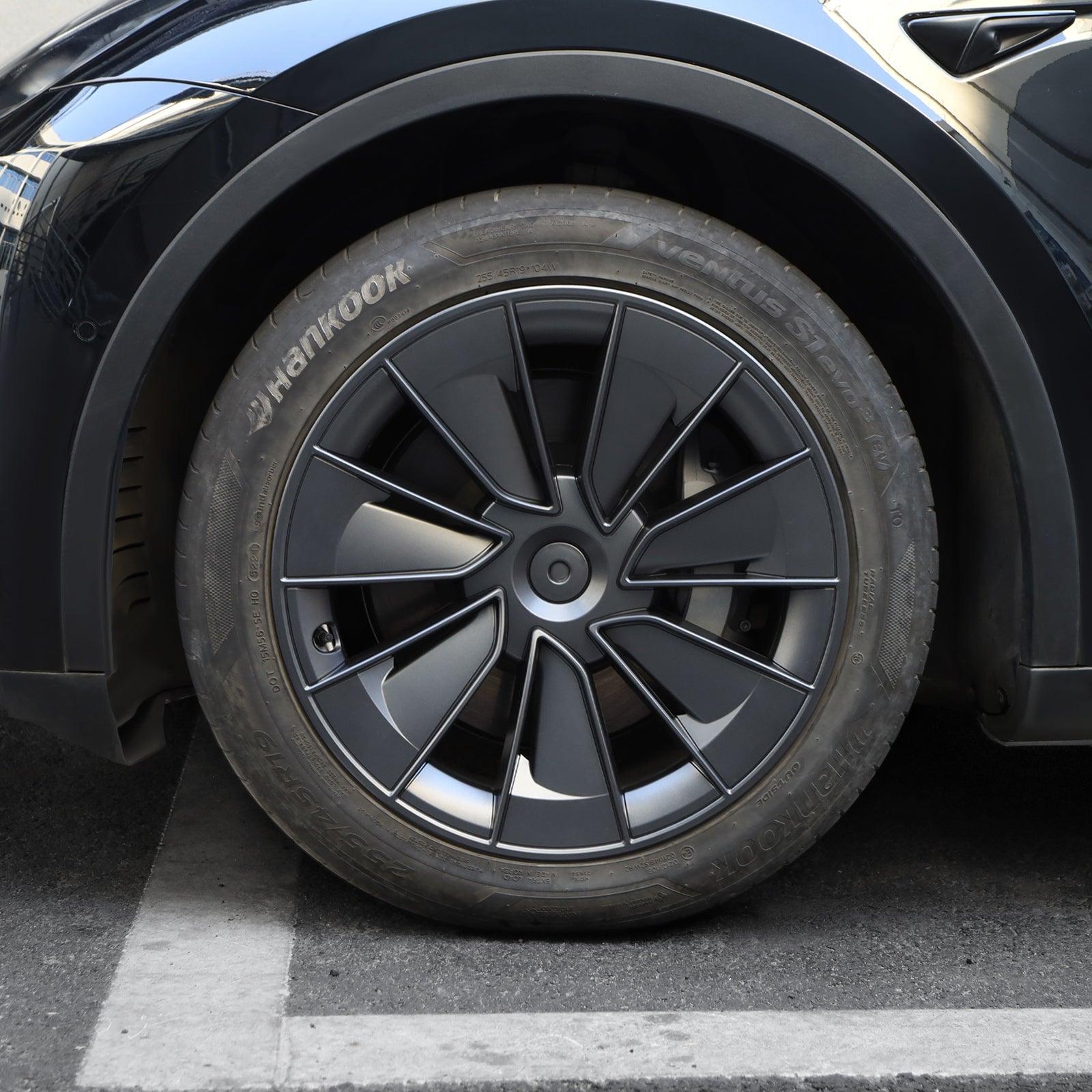 Model Y 19" Gemini Wheel Hubcaps (Set of 4) for Tesla Model Y - Inspired by Model 3 Highland Performance 20'' Forged Wheels - Evooor