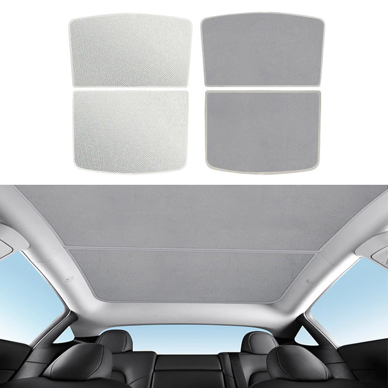 Tesla Alcantara Suede Ice Crystal double isolation pare-soleil toit ouvrant pour model 3/Y