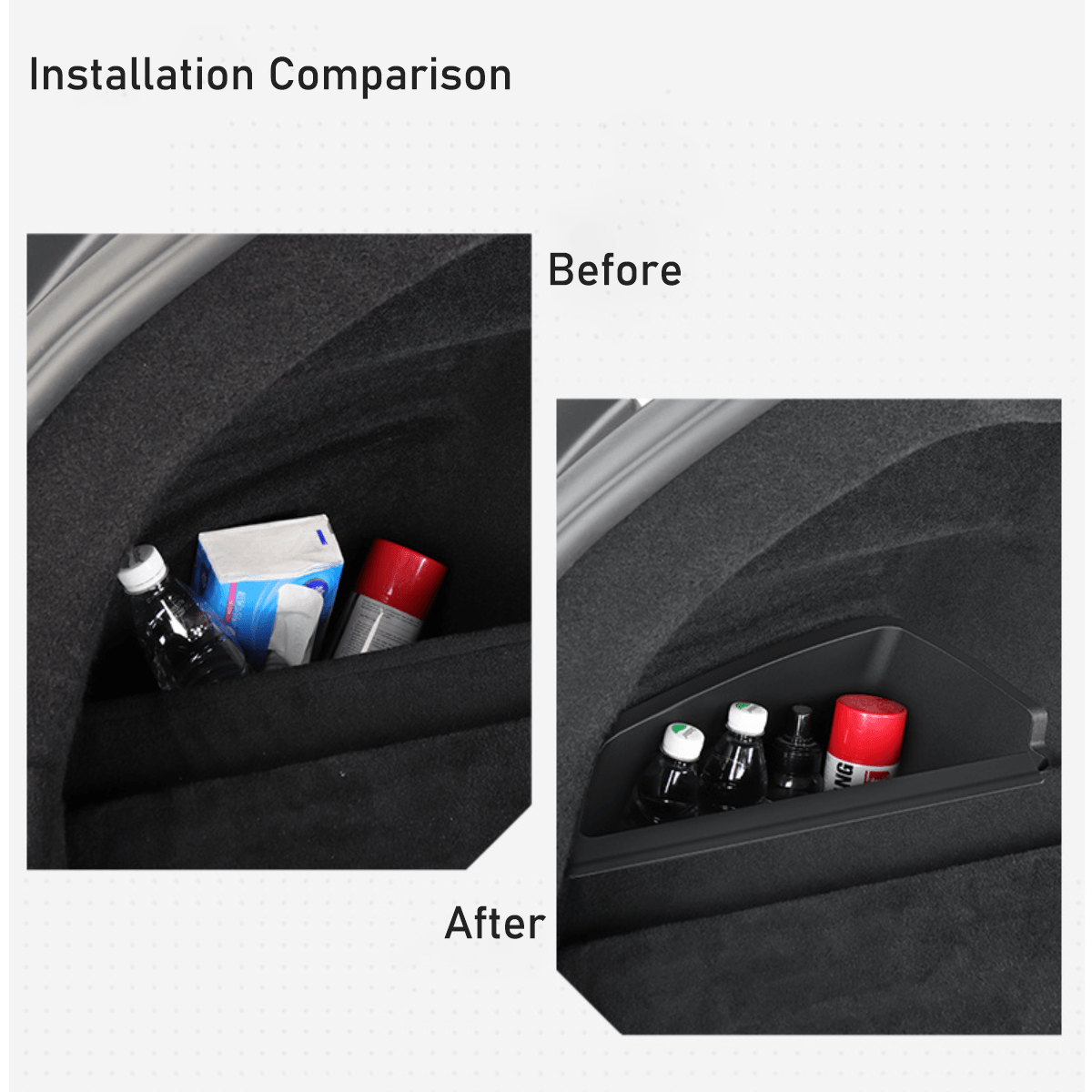 Tesla Model S 2023+ Rear Trunk Storage Organizer with Convenient Side Compartments - Evooor