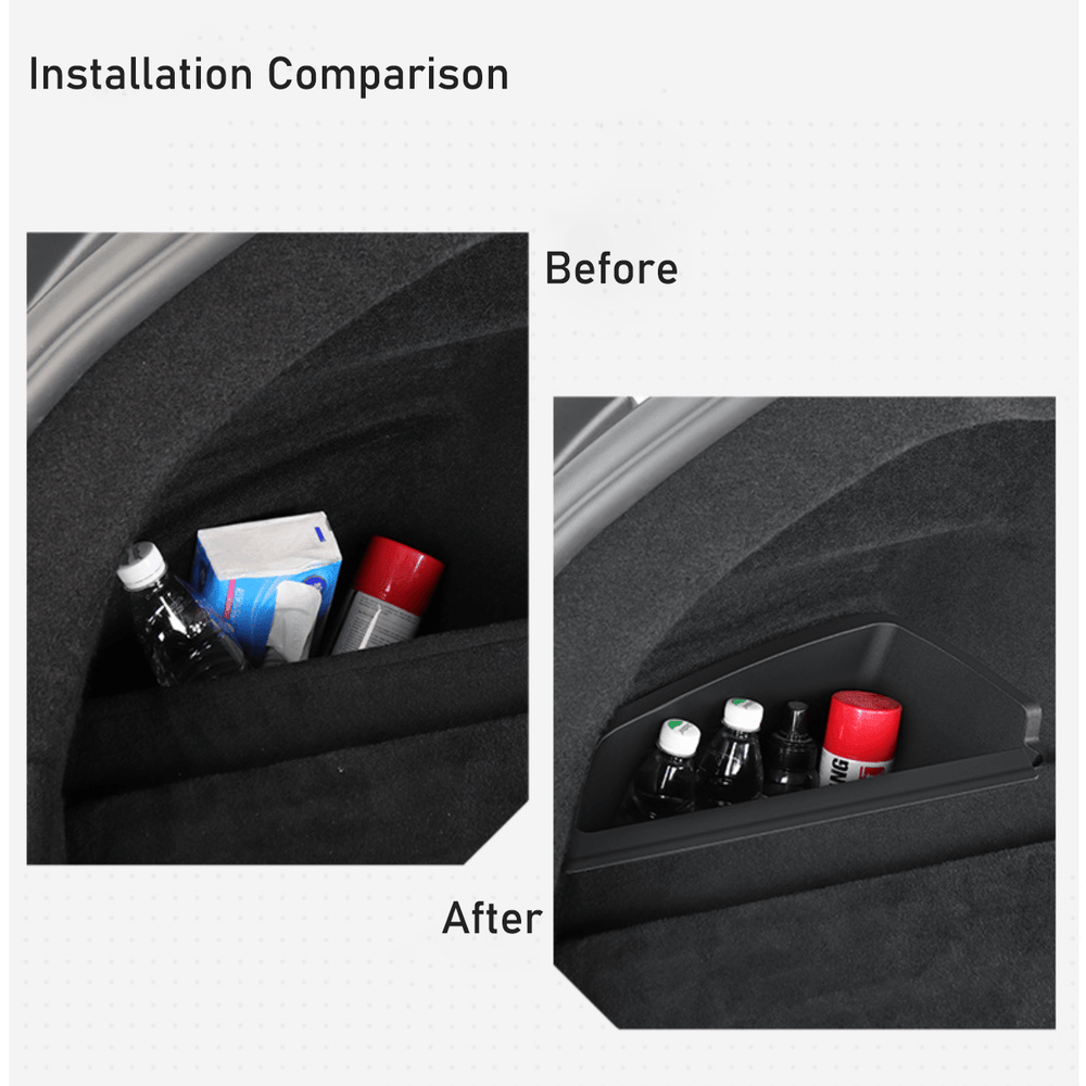 Tesla Model S 2023+ Rear Trunk Storage Organizer with Convenient Side Compartments - Evooor