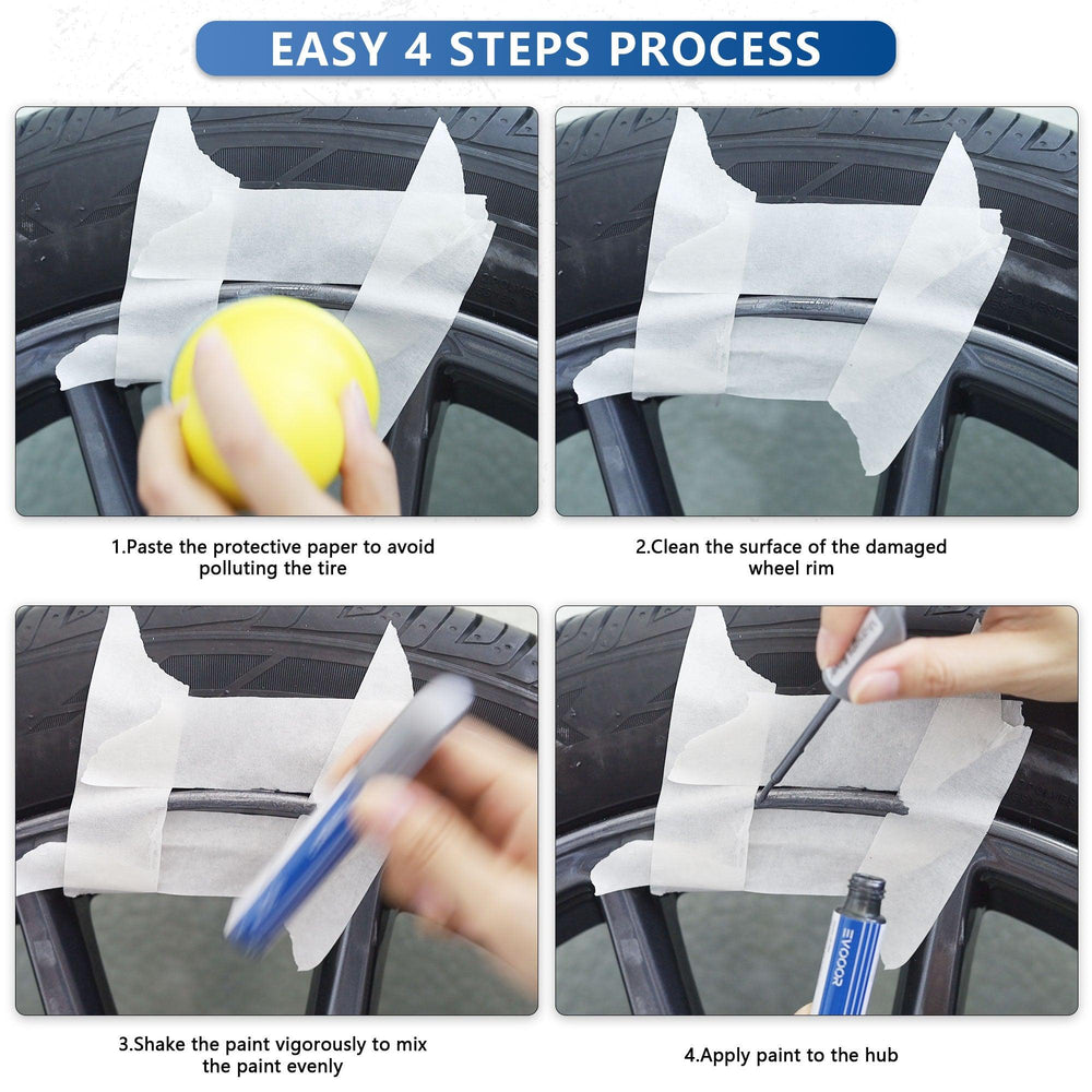 Tesla Model Y Wheel Rims Touch Up Paint - DIY Curb Rash Repair with Color-matched Touch Up Paint - Evooor