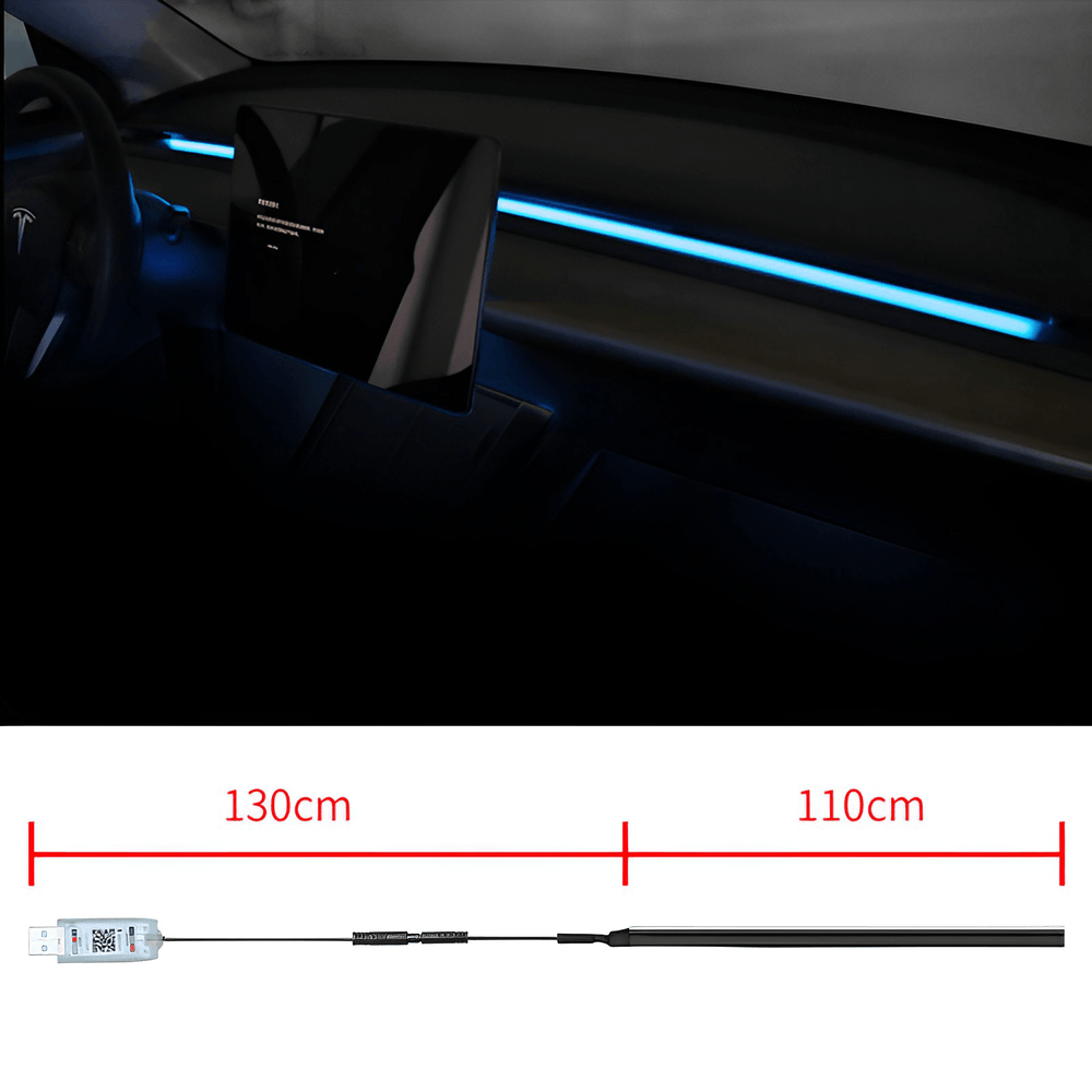 2023 Model 3/Y New Dashboard Strip Lights for Tesla, Remote RGB Interior Car Lights (2017-2023) - Evooor