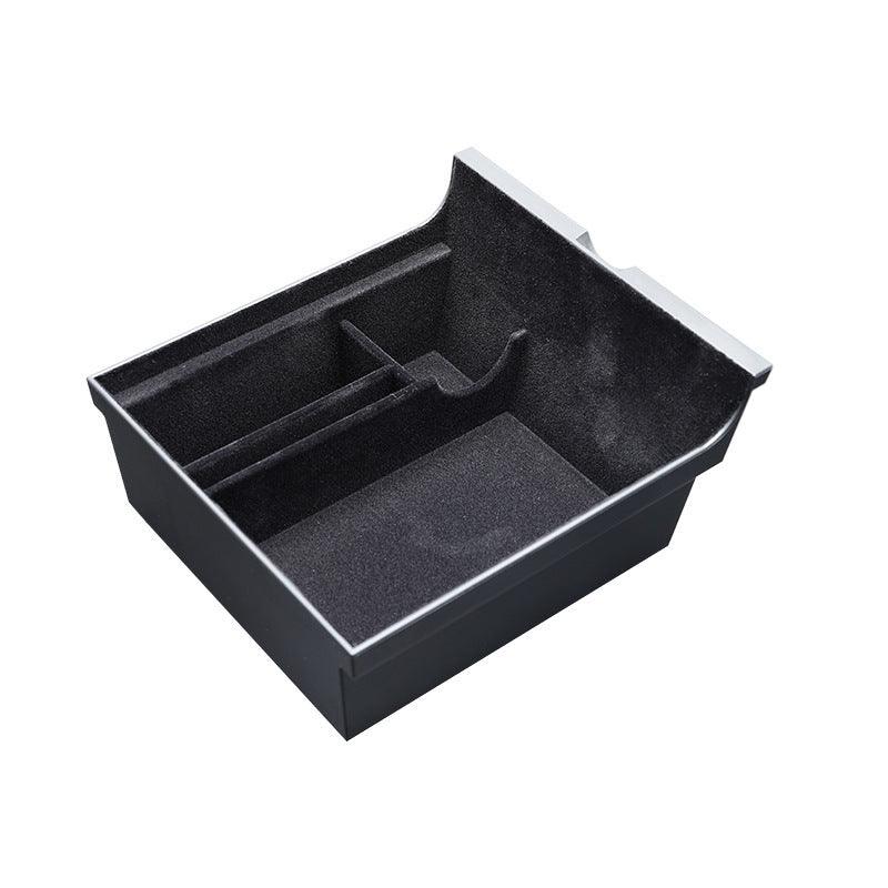 <tc>Model</tc> Bandeja organizadora de consola central flocada 3/Y, contenedor de caja de almacenamiento con cajón oculto con reposabrazos para Tesla (2021-2023, Gen. 2)