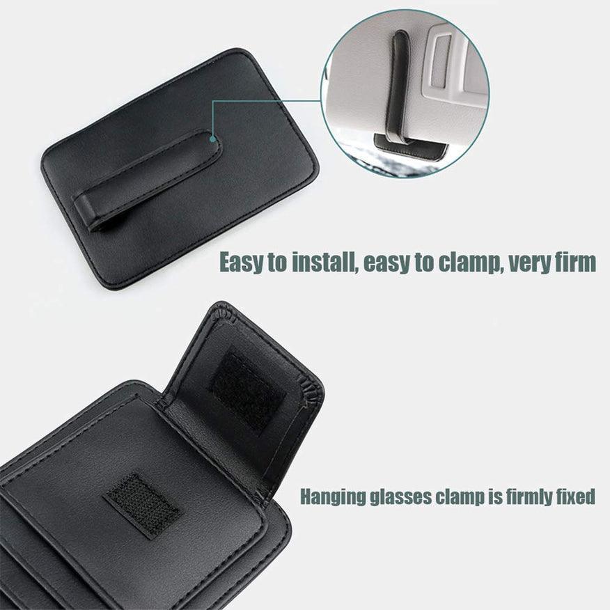 Leather Sun Visor Organizer For Tesla Models S/X/3/Y (2012-2023) - Evooor